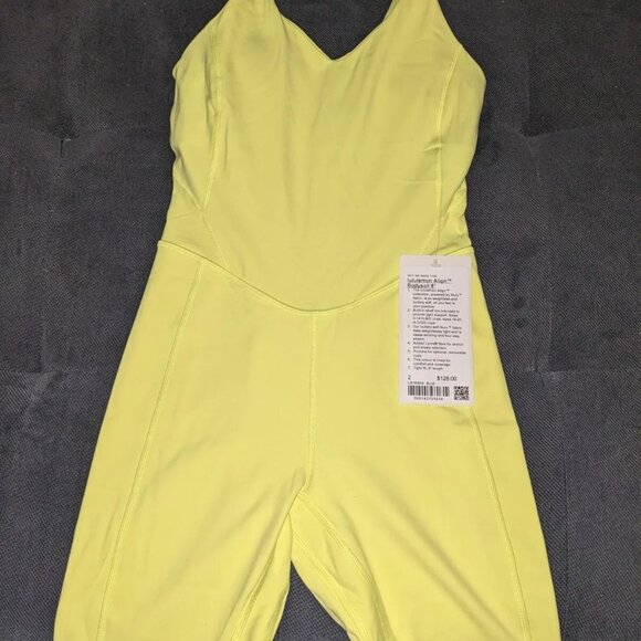 LULULEMON ALIGN BODYSUIT / ONESIE 8" ELECTRIC LEMON BRAND NEW WITH TAGS! - Picture 7 of 9